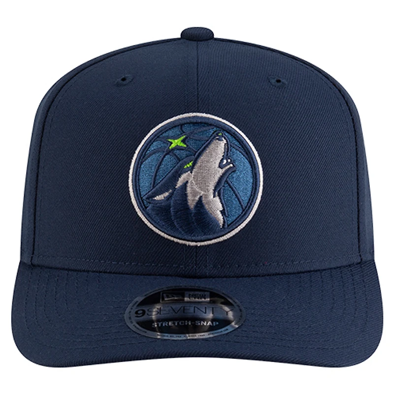 Casquette ajustable New Era bleu marine Minnesota Timberwolves 9SEVENTY pour homme