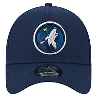 Men's New Era Navy Minnesota Timberwolves A-Frame 9FORTY Adjustable Hat