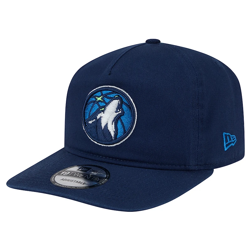 Casquette ajustable New Era 19TWENTY en coton bleu marine pour homme, Minnesota Timberwolves
