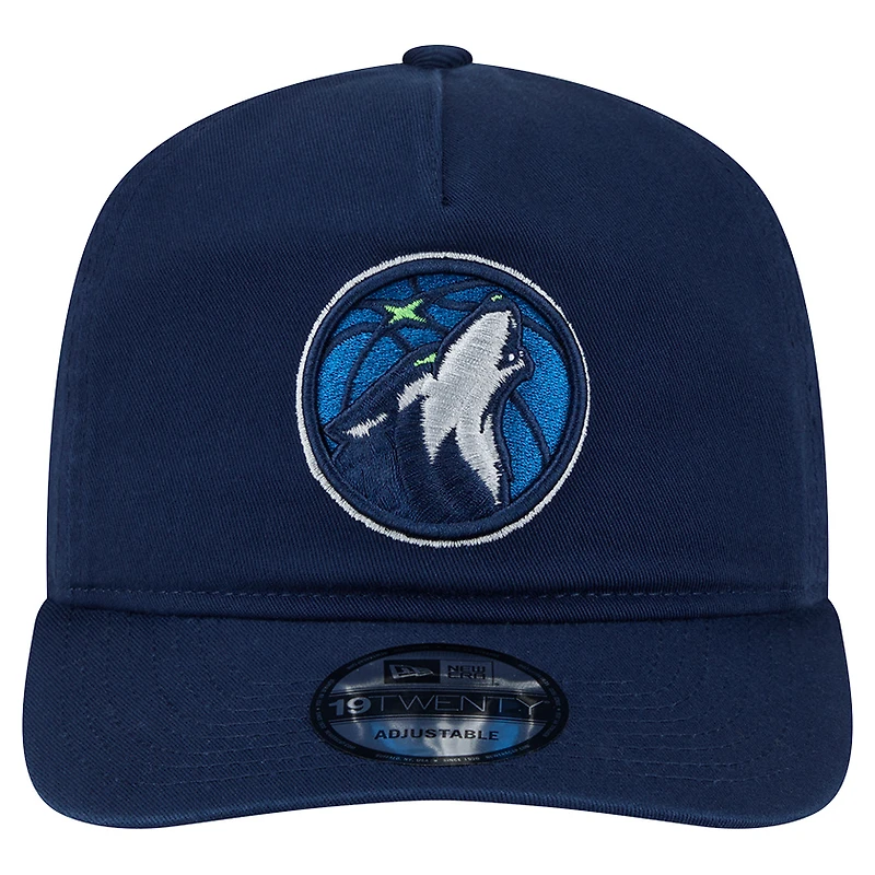 Casquette ajustable New Era 19TWENTY en coton bleu marine pour homme, Minnesota Timberwolves
