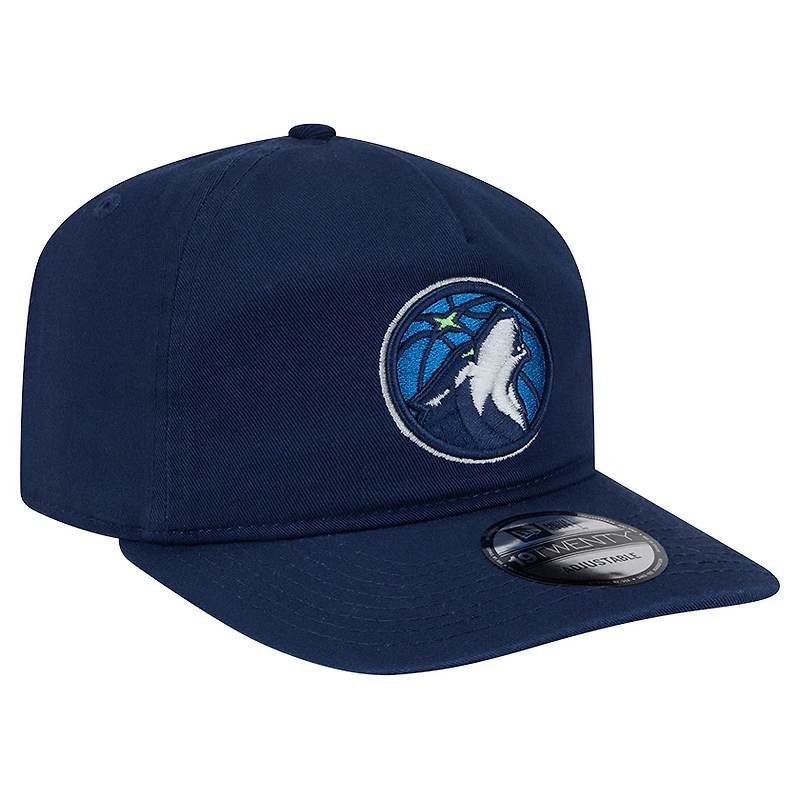 Casquette ajustable New Era 19TWENTY en coton bleu marine pour homme, Minnesota Timberwolves