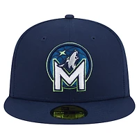 Casquette ajustée New Era 59FIFTY bleu marine des Minnesota Timberwolves pour homme