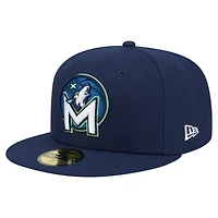 Casquette ajustée New Era 59FIFTY bleu marine des Minnesota Timberwolves pour homme