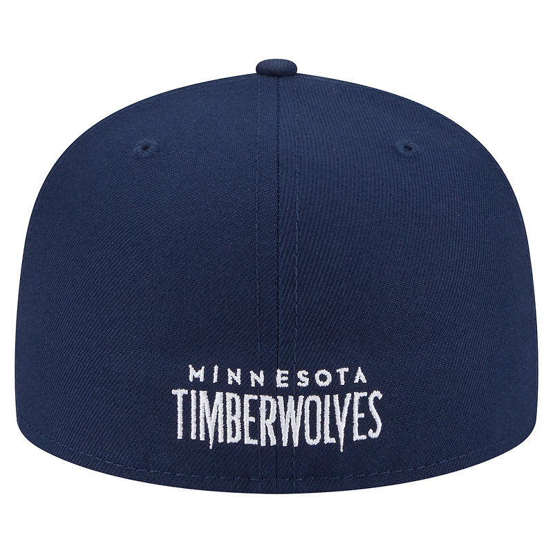 Casquette ajustée New Era 59FIFTY bleu marine des Minnesota Timberwolves pour homme