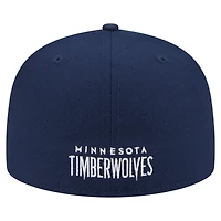 Casquette ajustée New Era 59FIFTY bleu marine des Minnesota Timberwolves pour homme
