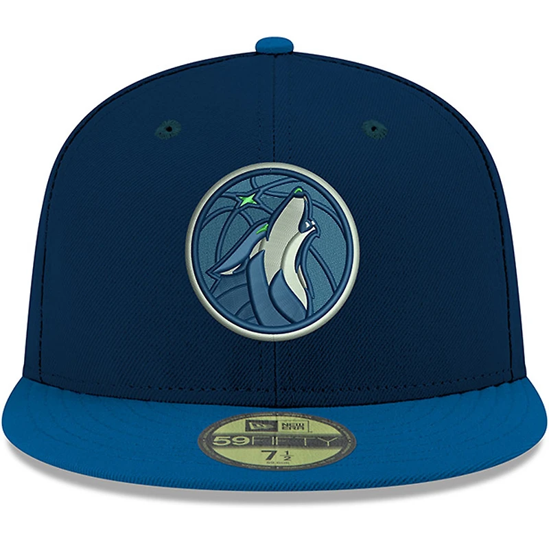 Men's New Era Navy Minnesota Timberwolves Official Team Color 2Tone 59FIFTY Fitted Hat