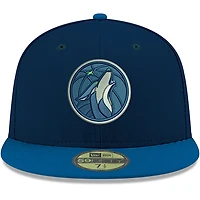 Men's New Era Navy Minnesota Timberwolves Official Team Color 2Tone 59FIFTY Fitted Hat