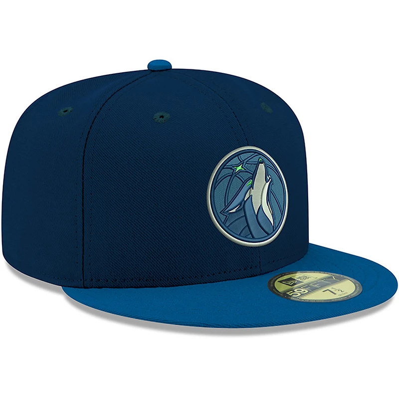 Casquette ajustée 59FIFTY 2Tone pour homme New Era bleu marine Minnesota Timberwolves