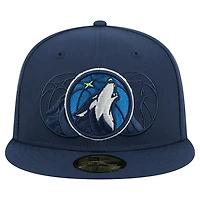 Casquette ajustée Tri-Hit 59Fifty bleu marine des Minnesota Timberwolves de New Era pour homme
