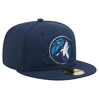 Casquette ajustée Tri-Hit 59Fifty bleu marine des Minnesota Timberwolves de New Era pour homme