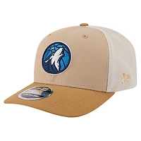 Men's New Era Tan/Light Brown Minnesota Timberwolves Two-Tone 9SEVENTY Adjustable Trucker Hat