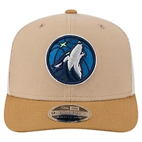 Men's New Era Tan/Light Brown Minnesota Timberwolves Two-Tone 9SEVENTY Adjustable Trucker Hat