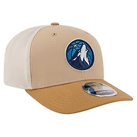 Men's New Era Tan/Light Brown Minnesota Timberwolves Two-Tone 9SEVENTY Adjustable Trucker Hat