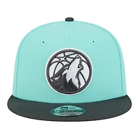 Men's New Era Turquoise/Charcoal Minnesota Timberwolves Color Pack Two-Tone 9FIFTY Snapback Hat
