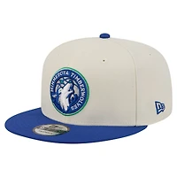 Casquette snapback New Era 9FIFTY blanche et bleue Minnesota Timberwolves pour homme
