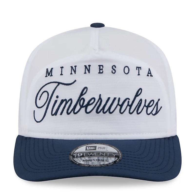 Men's New Era White/Navy Minnesota Timberwolves 2025 NBA Draft On-Stage Nylon 19TWENTY Adjustable Hat