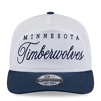 Men's New Era White/Navy Minnesota Timberwolves 2025 NBA Draft On-Stage Nylon 19TWENTY Adjustable Hat