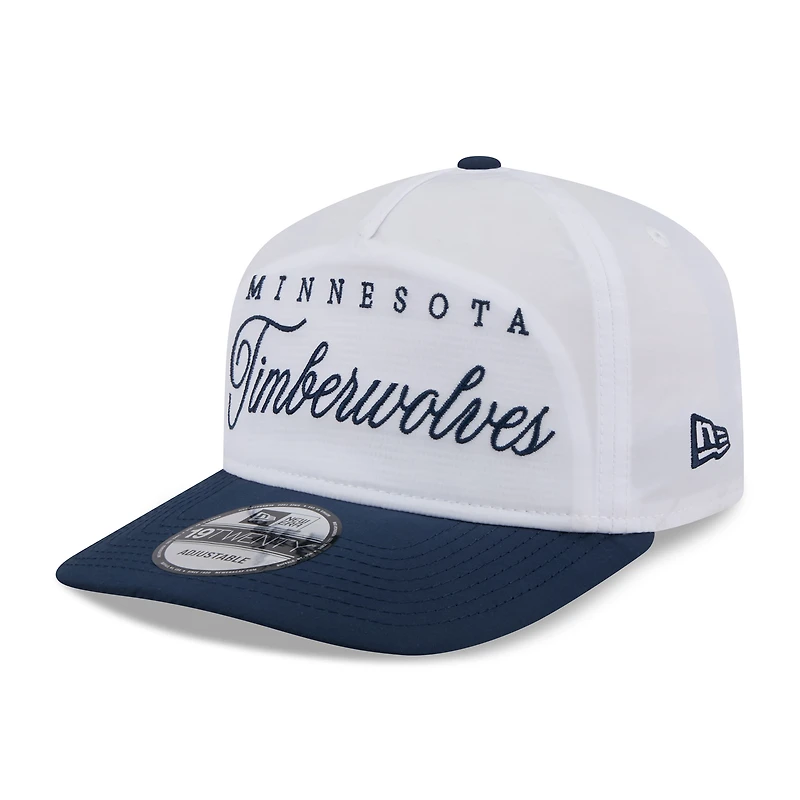 Men's New Era White/Navy Minnesota Timberwolves 2025 NBA Draft On-Stage Nylon 19TWENTY Adjustable Hat