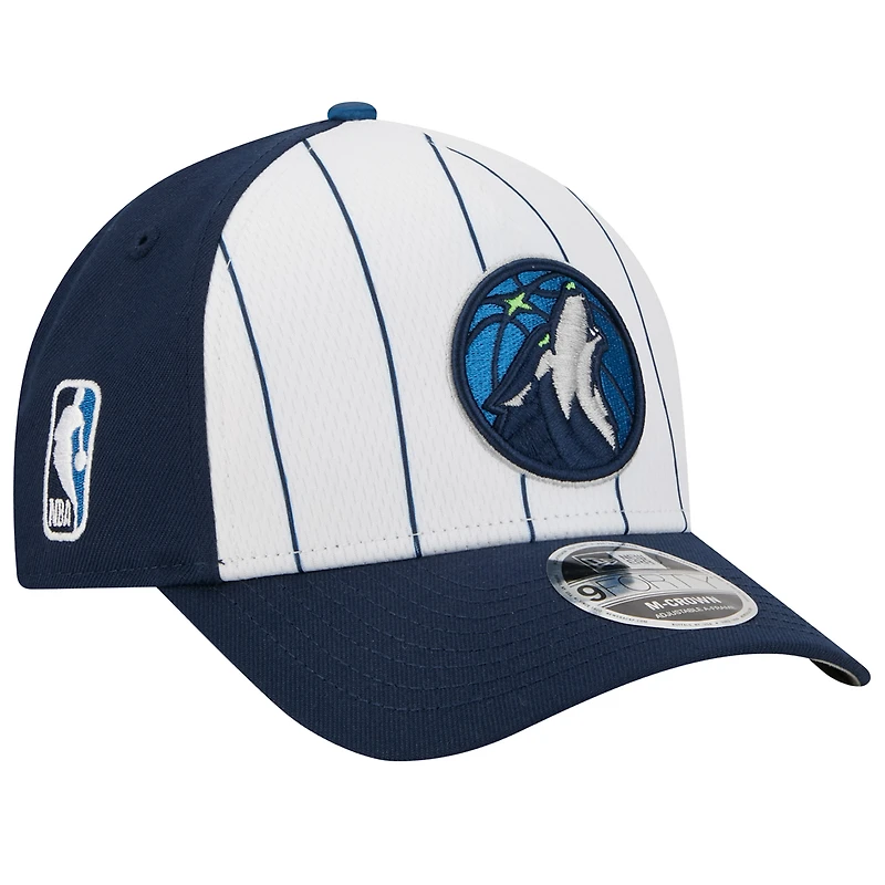 Men's New Era  White/Navy Minnesota Timberwolves 2025 NBA Tip Off M-Crown A-Frame 9FORTY Adjustable Hat