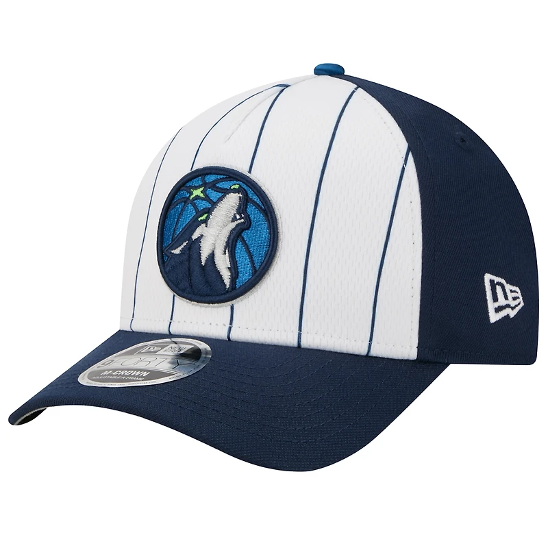Men's New Era  White/Navy Minnesota Timberwolves 2025 NBA Tip Off M-Crown A-Frame 9FORTY Adjustable Hat