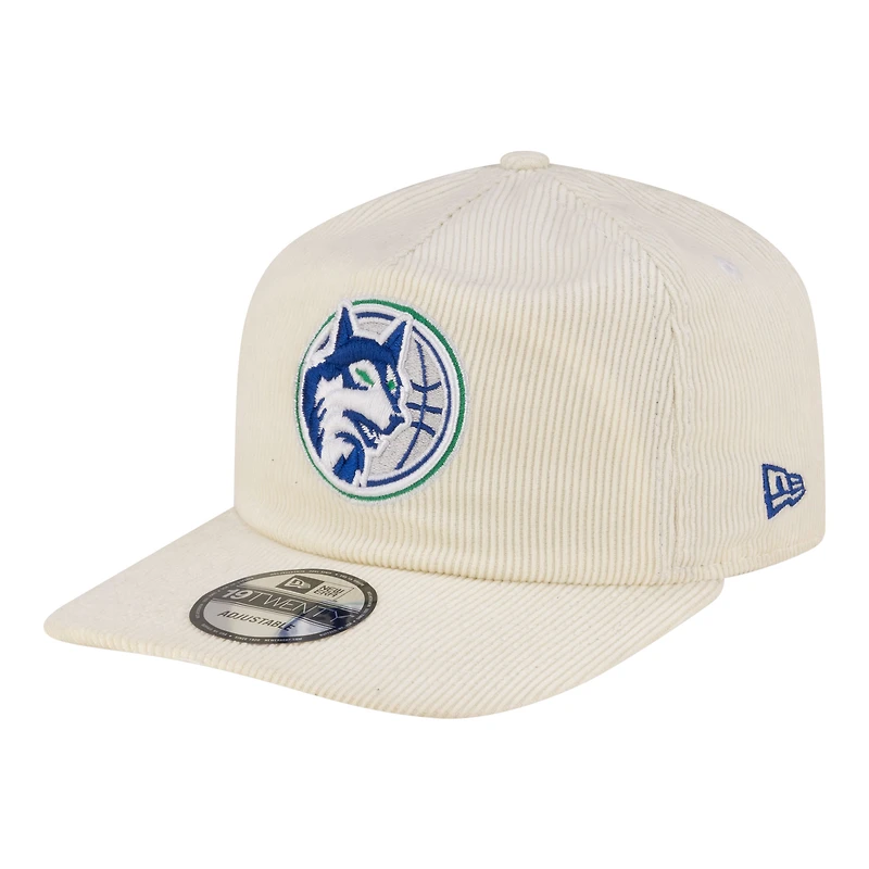 Men's New Era  White Minnesota Timberwolves 19TWENTY 80s Chrome Corduroy Adjustable Hat