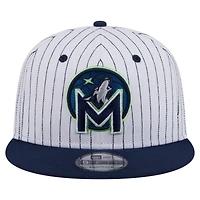 Casquette snapback 9FIFTY blanche à rayures fines Deceptor des Timberwolves du Minnesota de New Era pour homme