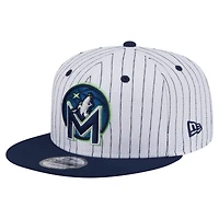 Casquette snapback 9FIFTY blanche à rayures fines Deceptor des Timberwolves du Minnesota de New Era pour homme