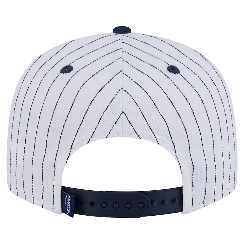 Casquette snapback 9FIFTY blanche à rayures fines Deceptor des Timberwolves du Minnesota de New Era pour homme