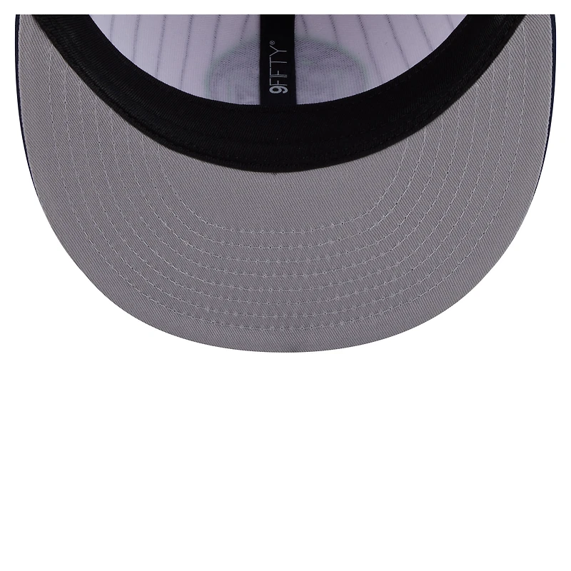 Casquette snapback 9FIFTY blanche à rayures fines Deceptor des Timberwolves du Minnesota de New Era pour homme
