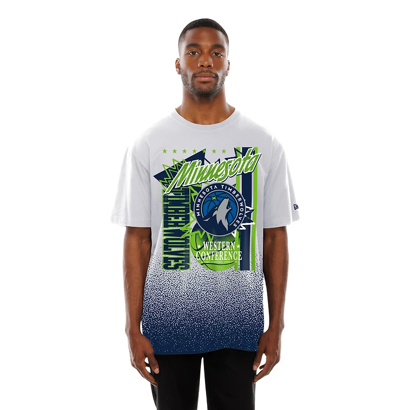 T-shirt blanc New Era pour homme, motif Minnesota Timberwolves, avec logo Injection Sport Classics