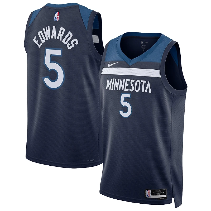 Maillot rétro Nike Anthony Edwards bleu Minnesota Timberwolves Swingman pour homme - Édition Icon