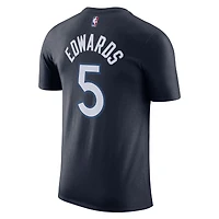 T-shirt Nike Anthony Edwards pour homme, bleu marine, Minnesota Timberwolves Icon 2022/23, nom et numéro