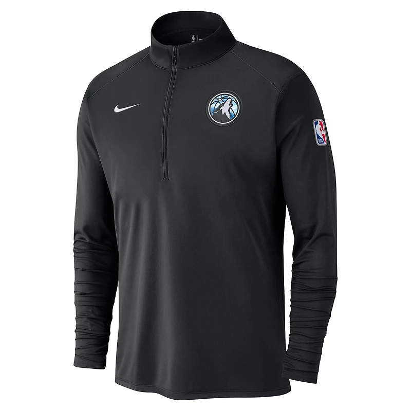 Men's Nike Black Minnesota Timberwolves 2024/25 City Edition Authentic Coaches Performance Half-Zip Top