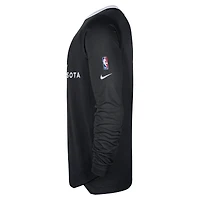 T-shirt de tir à manches longues Nike pour homme Minnesota Timberwolves 2024/25 City Edition Authentic Pregame Performance Black