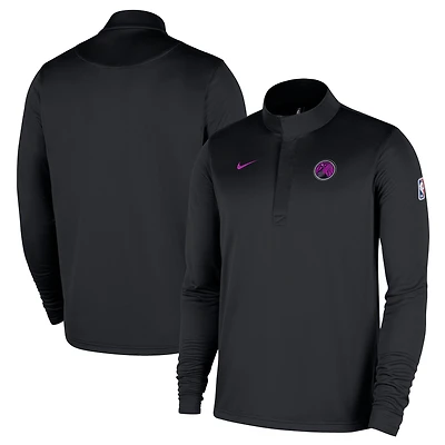 Men's Nike  Black Minnesota Timberwolves 2025/26 City Edition Remix Authentic Coaches Dri-FIT Half-Zip Pullover