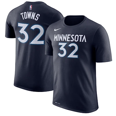 T-shirt performance avec nom et numéro Minnesota Timberwolves Nike Karl-Anthony Towns pour homme, bleu