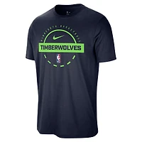 T-shirt d'entraînement Nike bleu marine authentique des Minnesota Timberwolves pour homme