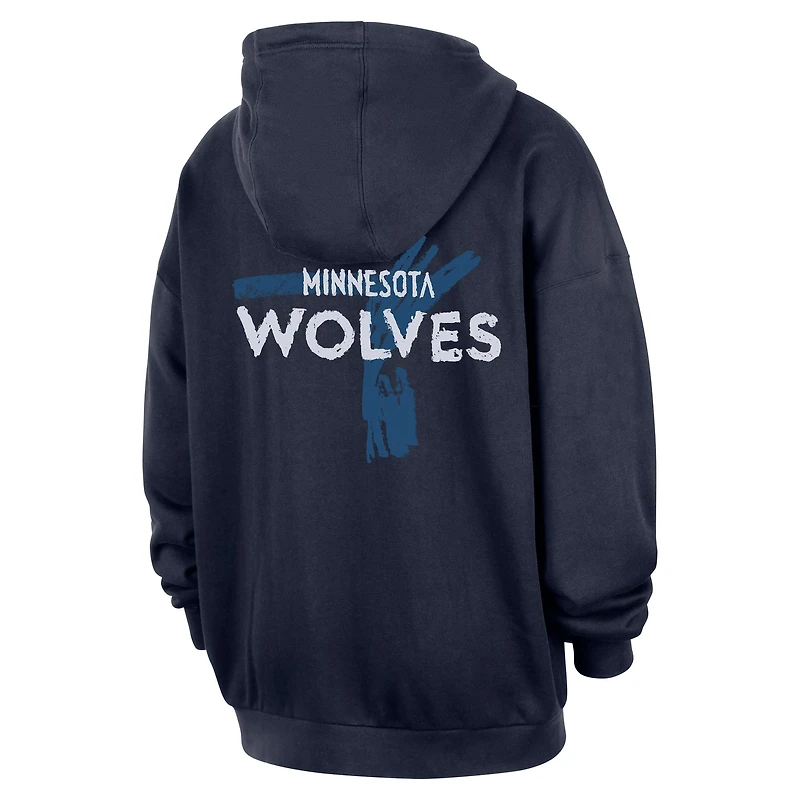 Men's Nike Navy Minnesota Timberwolves Courtside Club Premium Hoodie