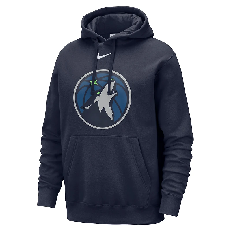 Sweat à capuche Nike bleu marine Minnesota Timberwolves Essential Logo Club pour homme