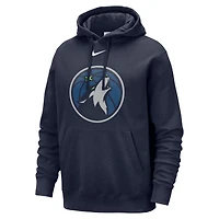 Sweat à capuche Nike bleu marine Minnesota Timberwolves Essential Logo Club pour homme