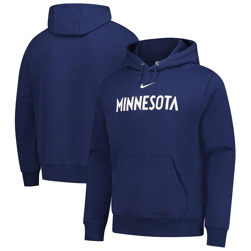 Men's Nike Navy Minnesota Timberwolves Sportswear Essential Wordmark Club Hoodie