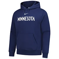 Sweat à capuche Nike Sportswear Essential Wordmark Club bleu marine des Minnesota Timberwolves pour homme