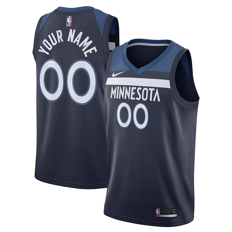 Homme Nike Navy Minnesota Timberwolves - Swingman Maillot personnalisé Icon Edition
