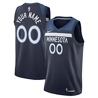 Homme Nike Navy Minnesota Timberwolves - Swingman Maillot personnalisé Icon Edition