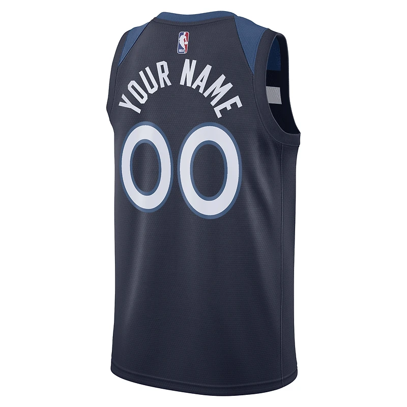 Homme Nike Navy Minnesota Timberwolves - Swingman Maillot personnalisé Icon Edition