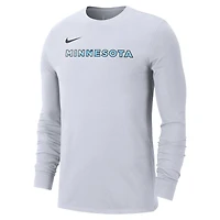 T-shirt à manches longues Nike blanc Minnesota Timberwolves 2024/25 City Edition Essential Logo pour homme