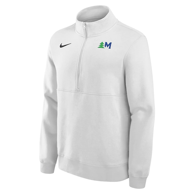 Haut à demi-zip en polaire Nike blanc Minnesota Timberwolves Club pour homme