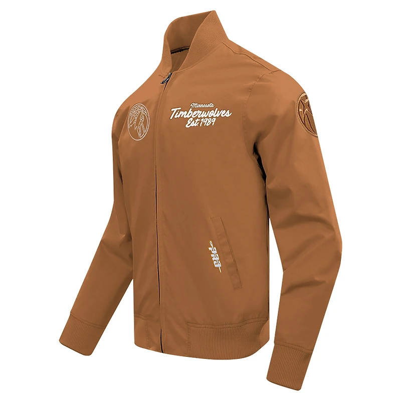 Veste zippée complète Pro Standard Brown Minnesota Timberwolves Paint The City pour homme
