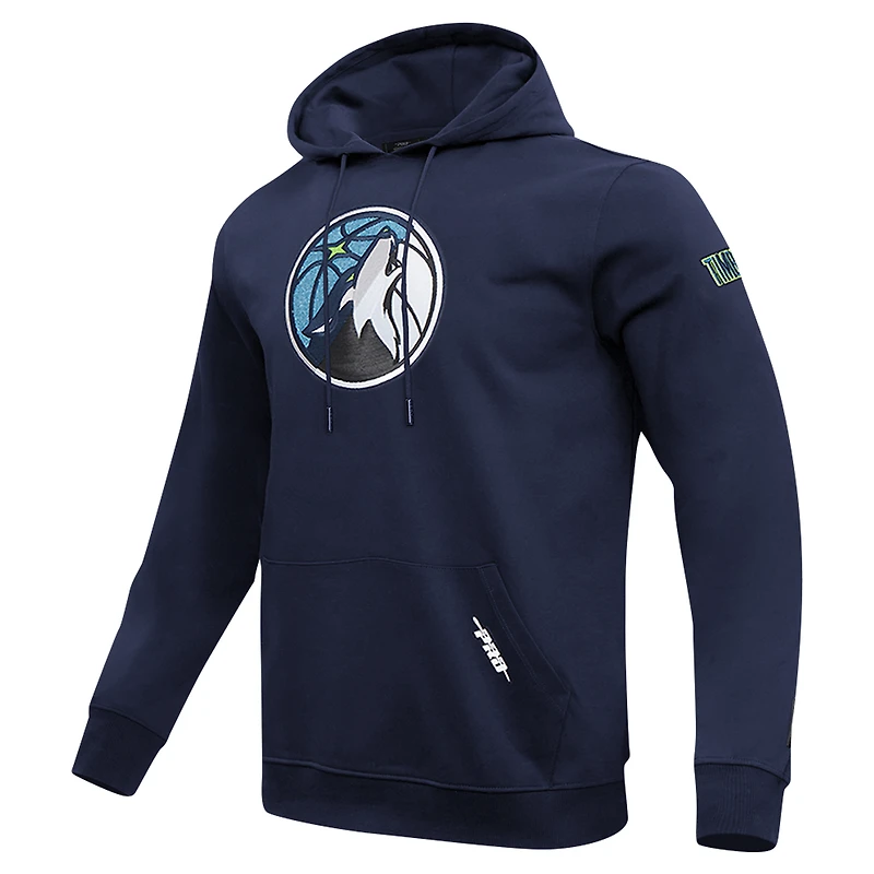 Men's Pro Standard Navy Minnesota Timberwolves Split Logo Pullover Hoodie