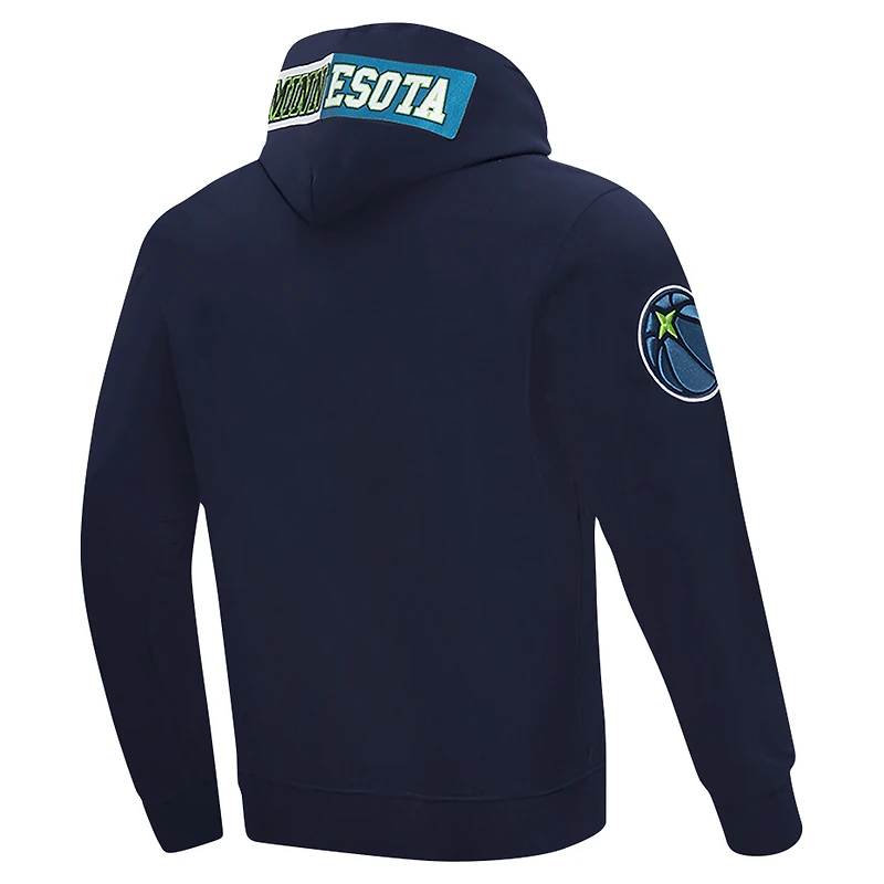 Men's Pro Standard Navy Minnesota Timberwolves Split Logo Pullover Hoodie